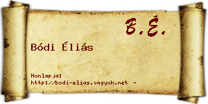 Bódi Éliás névjegykártya